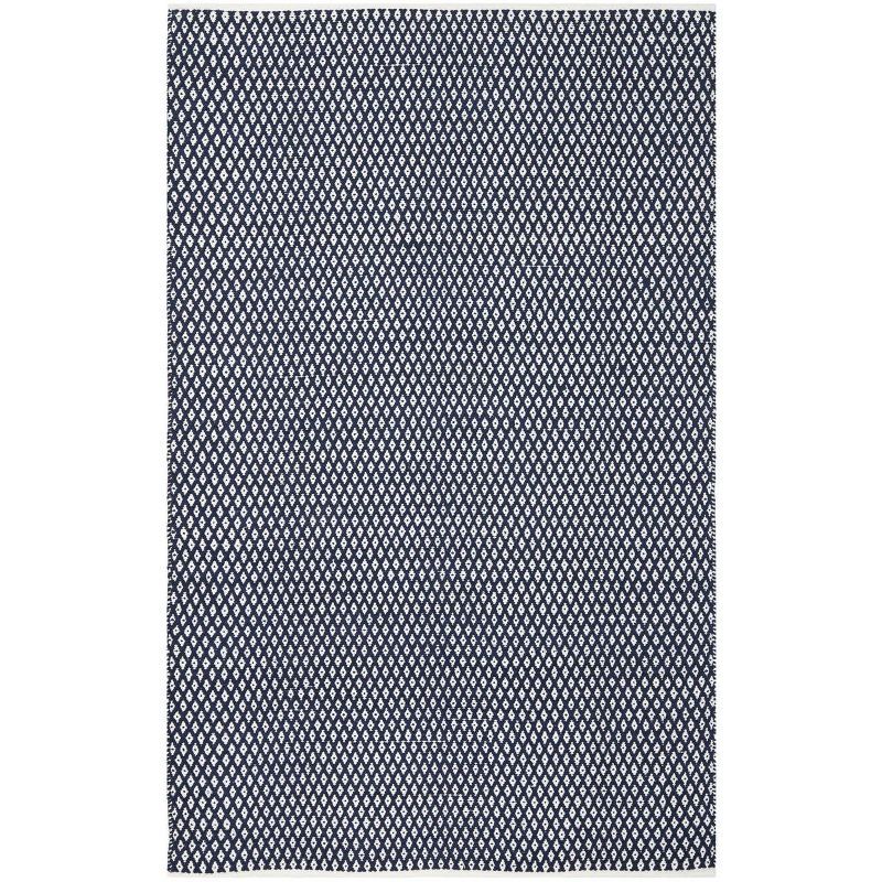 Hand-Woven Coastal Charm Blue Cotton Area Rug 6' x 9'