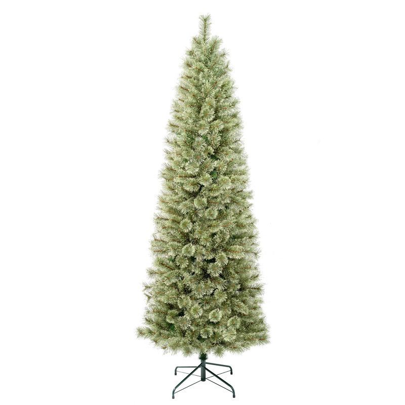 7.5 ft Slim Green Pine Hinged Artificial Christmas Tree