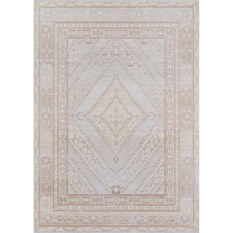 Gray Synthetic Flat Woven Rectangular Area Rug 7'10" x 10'6"