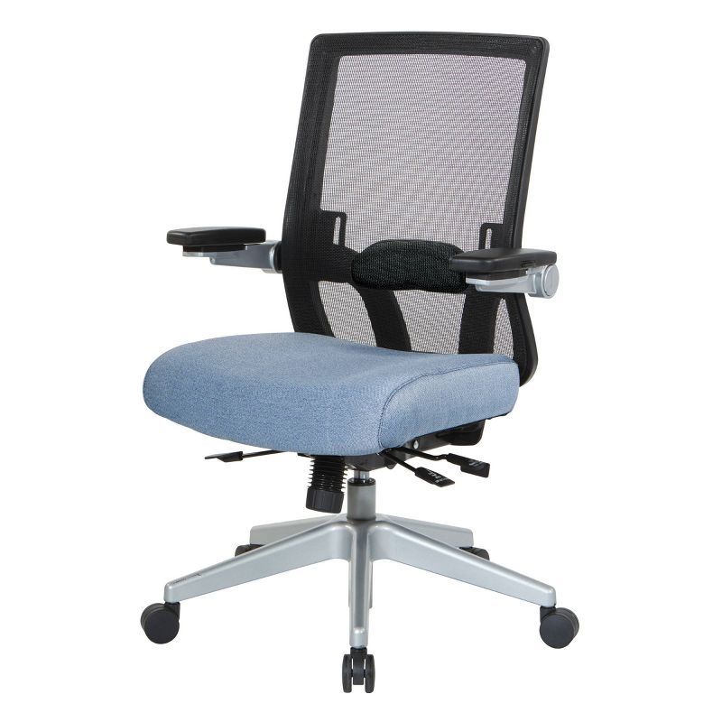 Blue Fabric Executive Mesh Swivel Office Chair