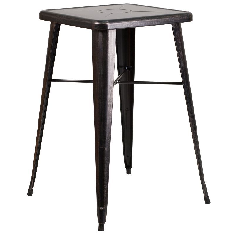 Black-Antique Gold Square Steel Bar Height Table