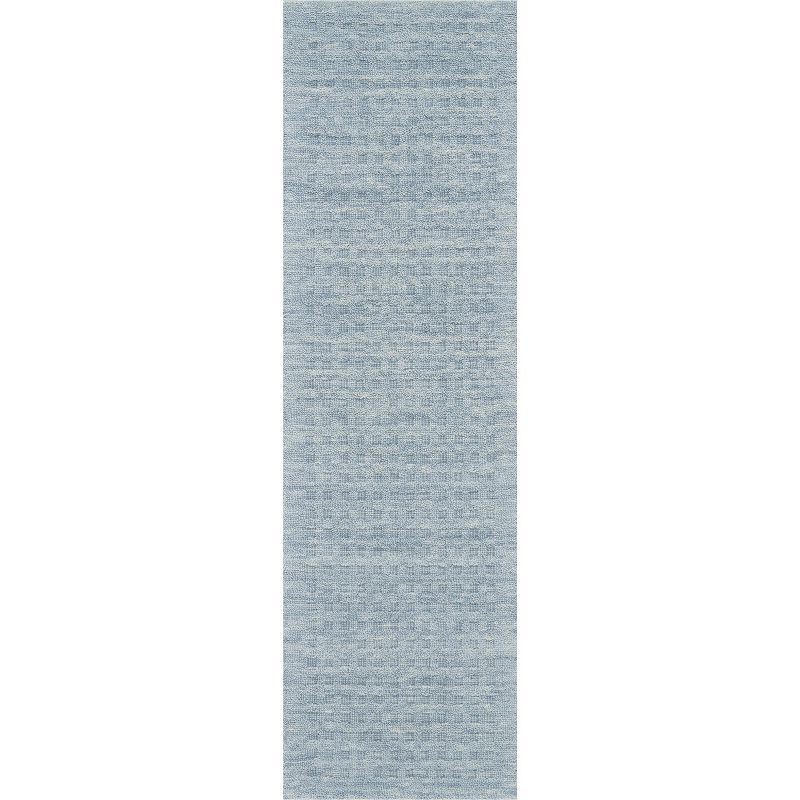 Artisan Sky Blue Wool Textured 27" x 96" Runner Rug