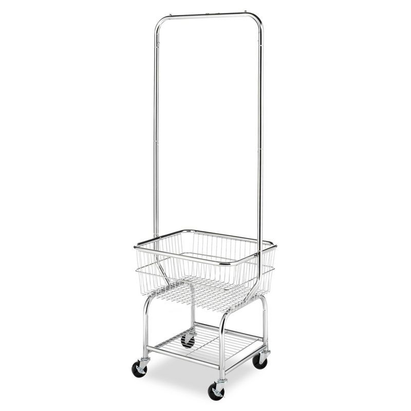 Whitmor Chrome Rolling Laundry Butler with Valet Bar