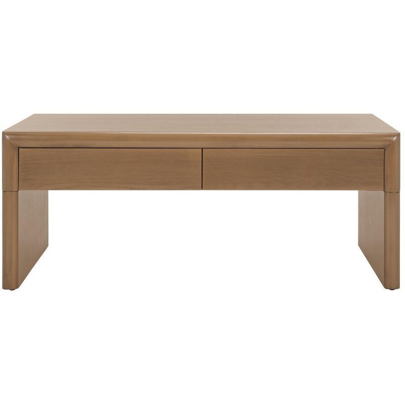 Rune Medium Wood Rectangular Coffee Table with Storage Drawers