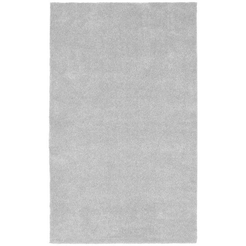 Platinum Gray Washable Nylon Bathroom Carpet