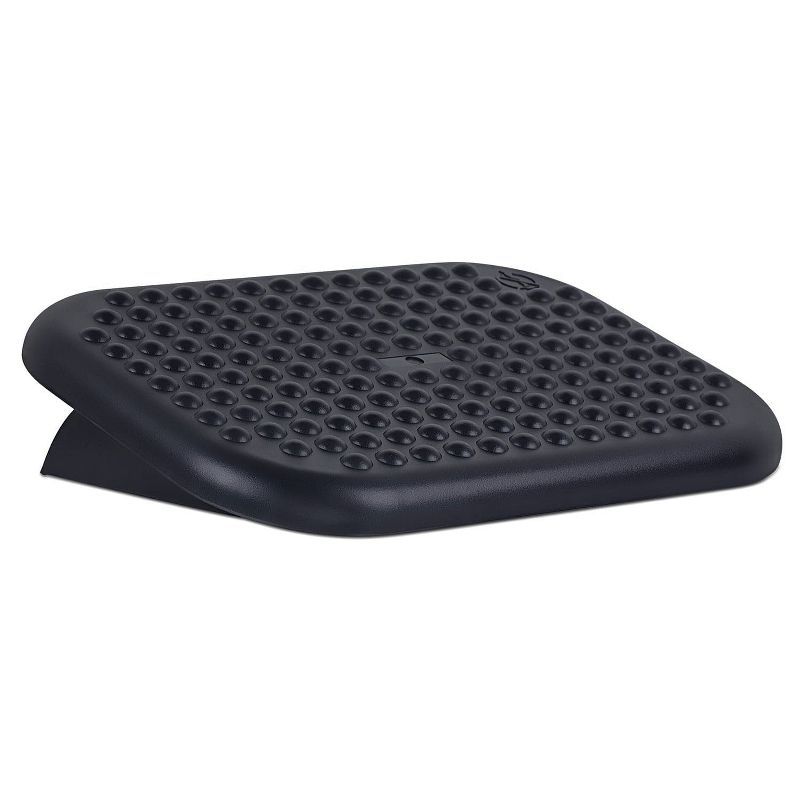 Black Adjustable Ergonomic Foot Rest with Massage Surface