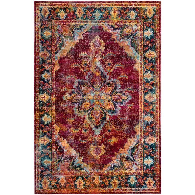 Reversible Light Blue Synthetic Rectangular Easy-Care Rug