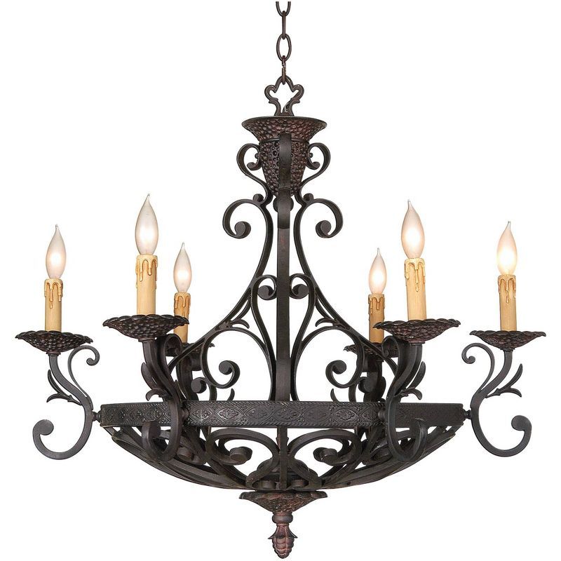 Bronze 35" Candle Chandelier with Elegant Design