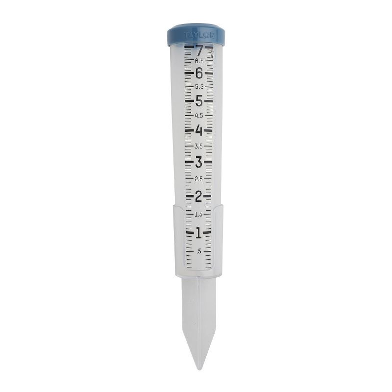 Taylor 7-Inch Clear Silicone Outdoor Rain Gauge with Stake