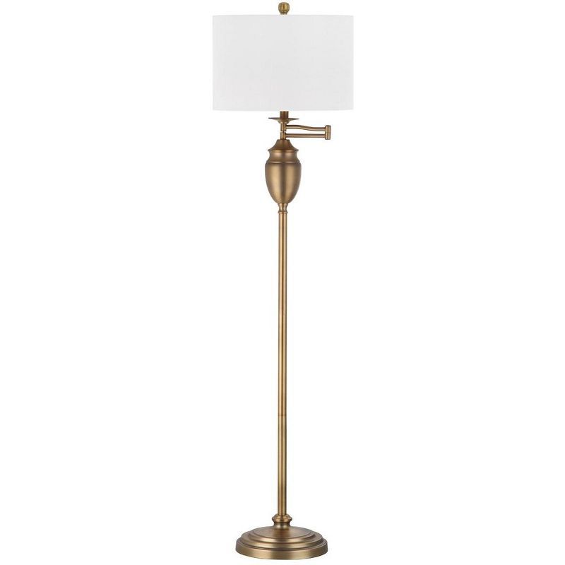 Antonia Gold Adjustable Floor Lamp with White Drum Shade