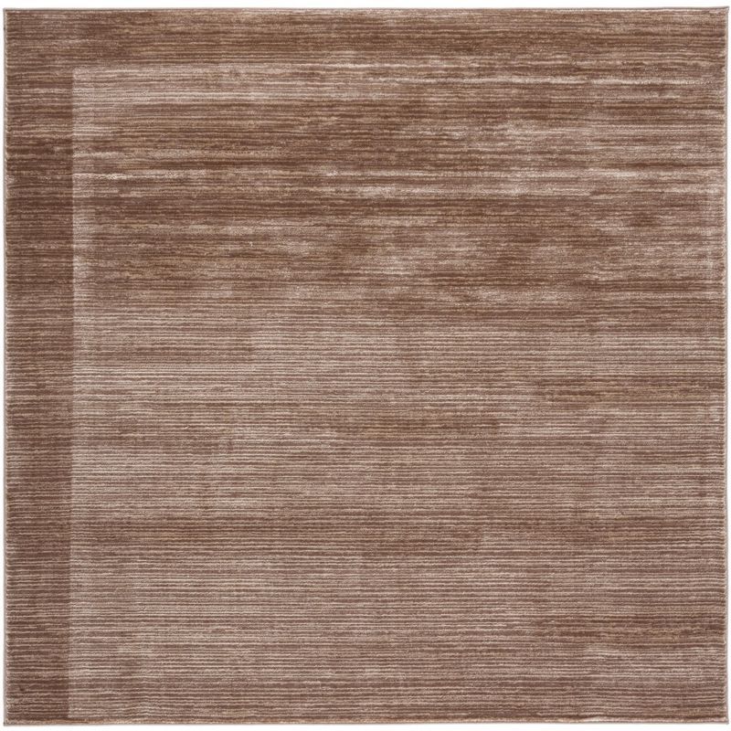 Light Brown Square Synthetic Stain-Resistant Area Rug