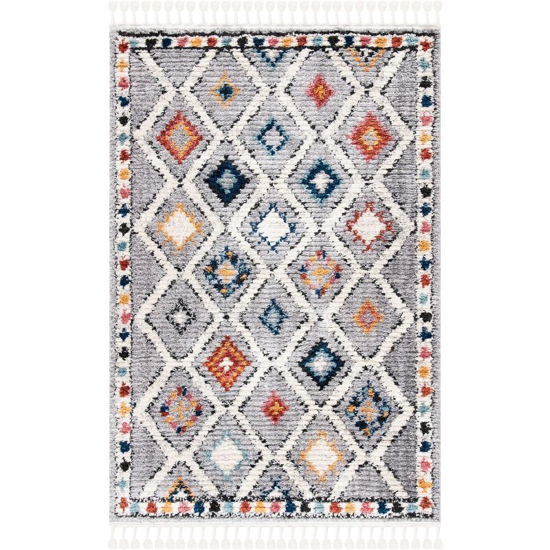 Gray Diamond Flat Woven Synthetic Area Rug, 3' x 5'