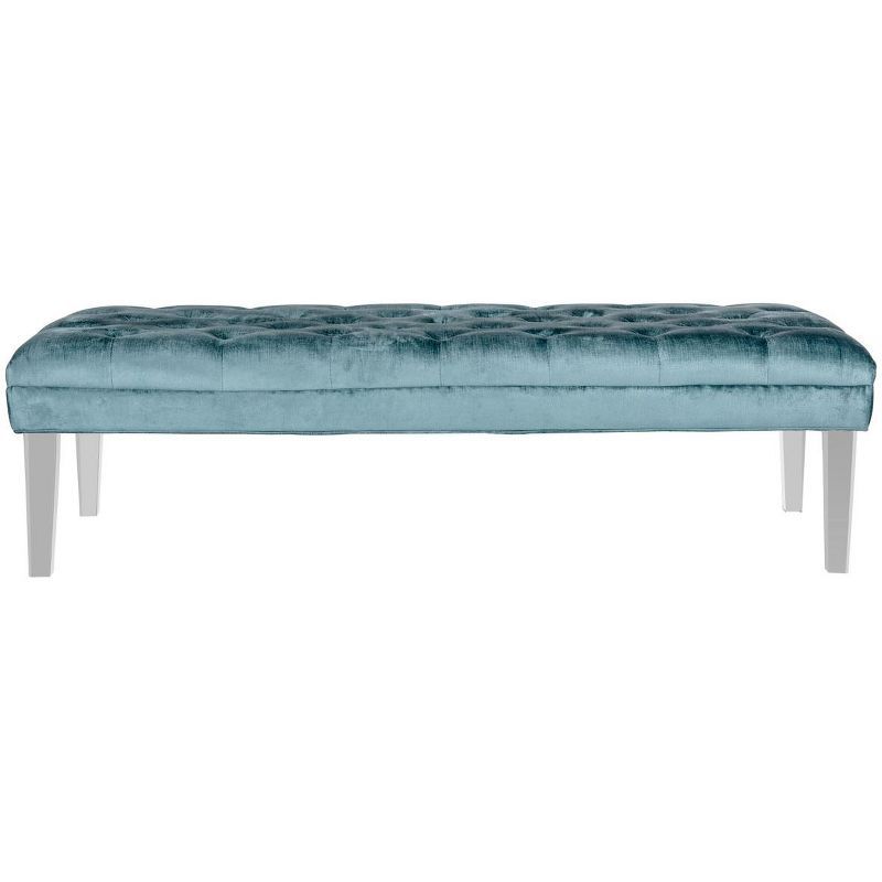 Abrosia Cyan Transitional 63'' Tufted Bedroom Bench with Acrylic Legs