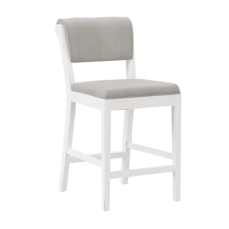 Clarion 40" White Wood and Upholstered Counter Stool