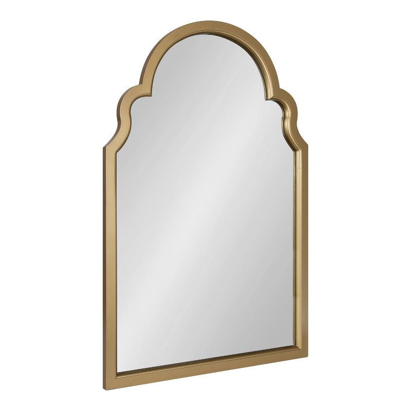 Gold Moroccan-Inspired Arched Wall Mirror with Scalloped Edges