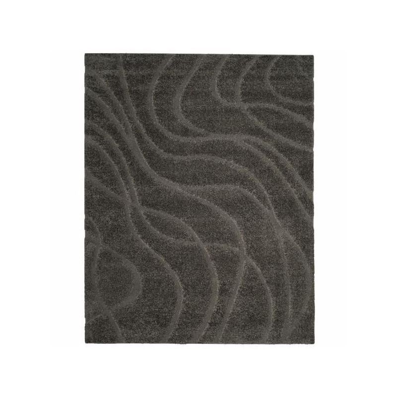 Gray 8' x 10' Handmade Tufted Abstract Shag Rug