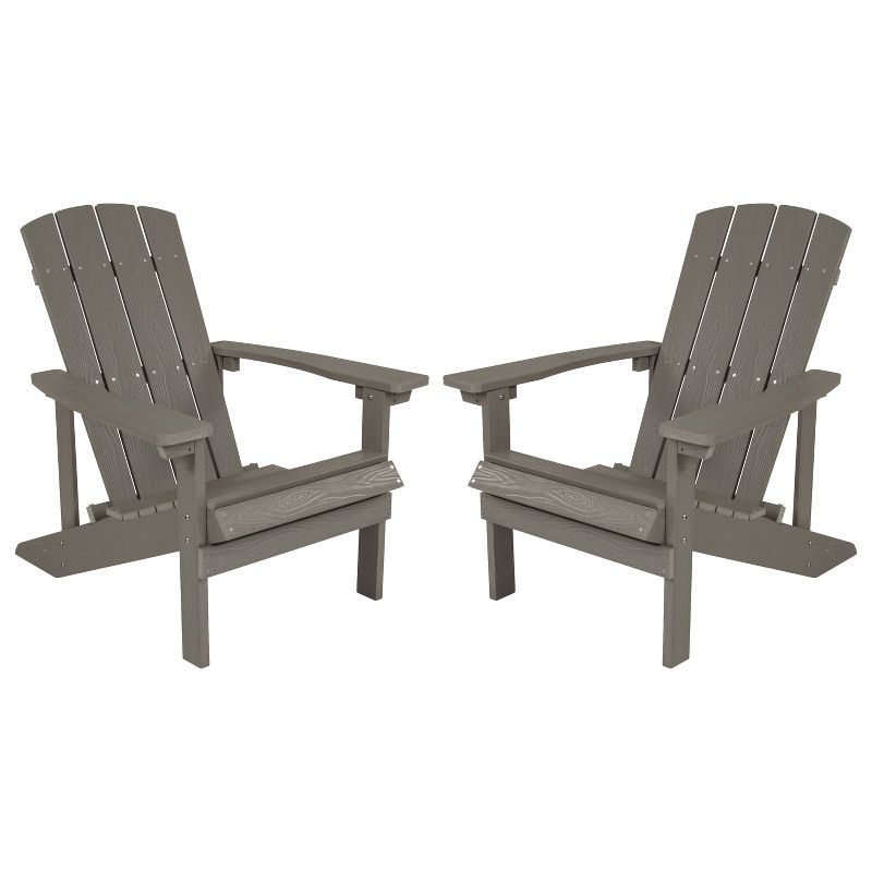 Cottage Comfort Gray High-Back Polystyrene Resin Adirondack Chairs (2-Pack)