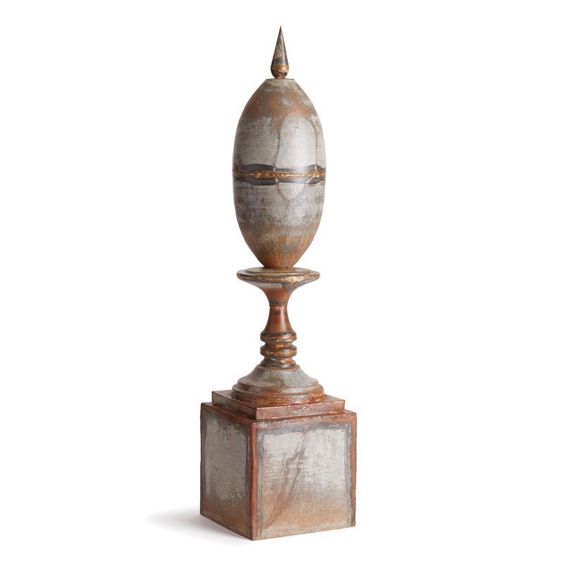 Rustic Weathered Metal Finial with Antique Finish