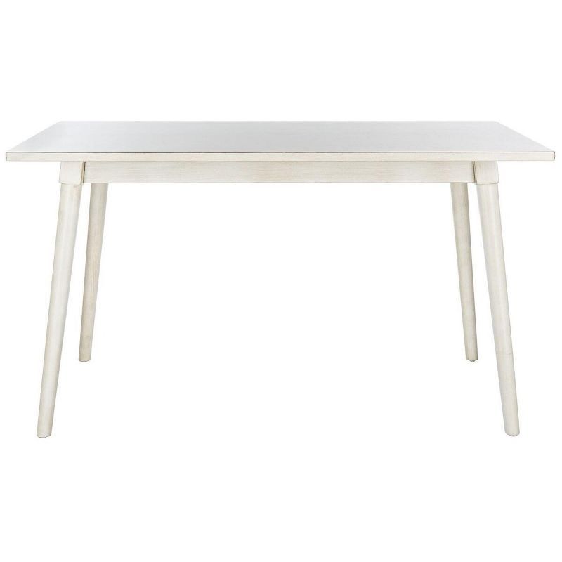 Transitional Antique White 36"x55" Rectangular Walnut Dining Table
