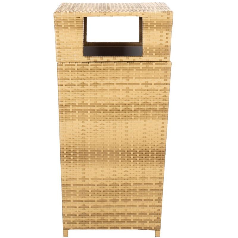 Natural Wicker Outdoor Farmhouse Trash Bin, 35" Height