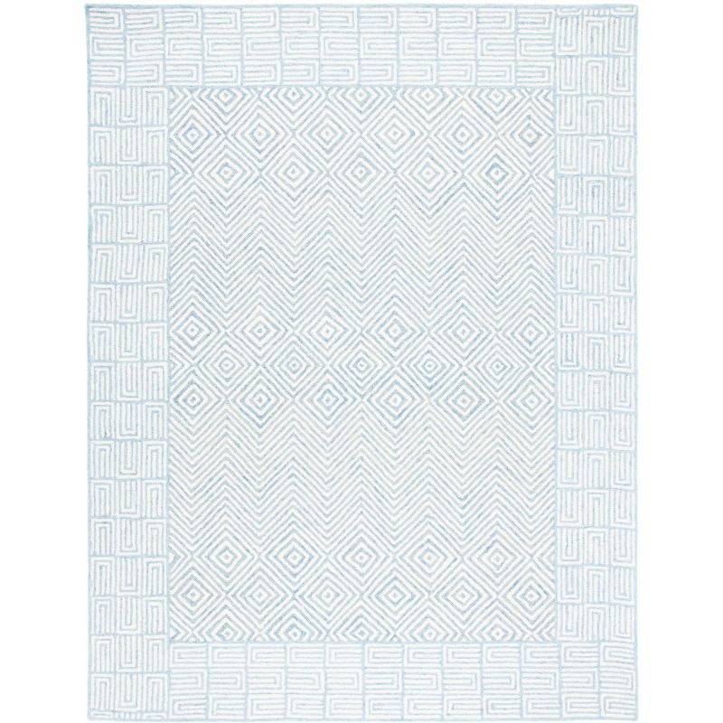 Hand-Tufted Artisan Wool Rug in Light Blue 8' x 10'