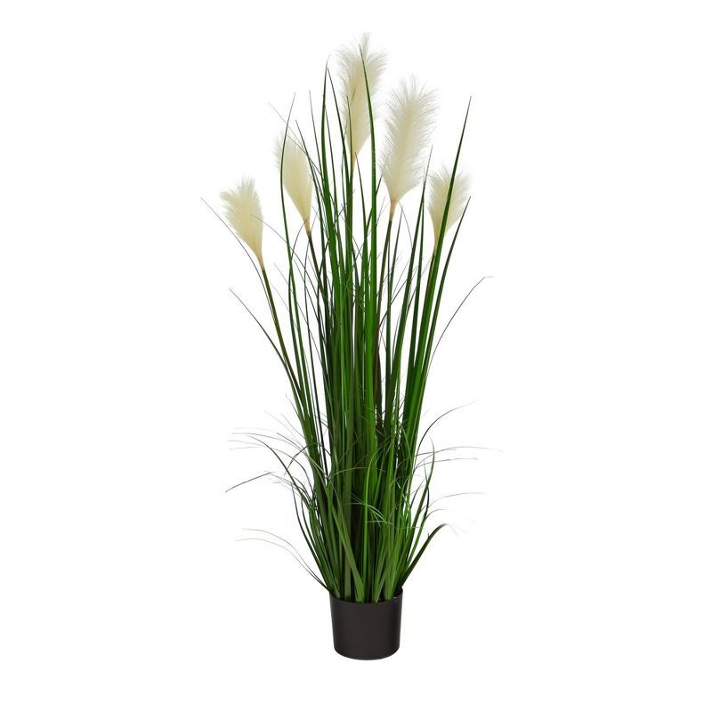 Elegant Wheat Plume 4' Outdoor Artificial Grass in Nursery Planter