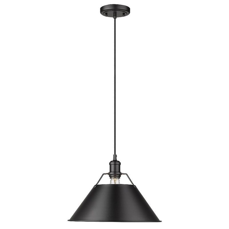 Matte Black Glass Transitional Pendant Light