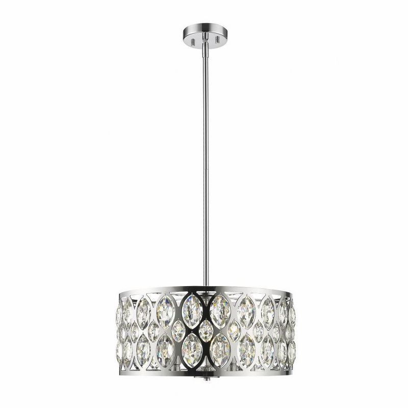 Dealey 20" Chrome Crystal Accents 5-Light Chandelier