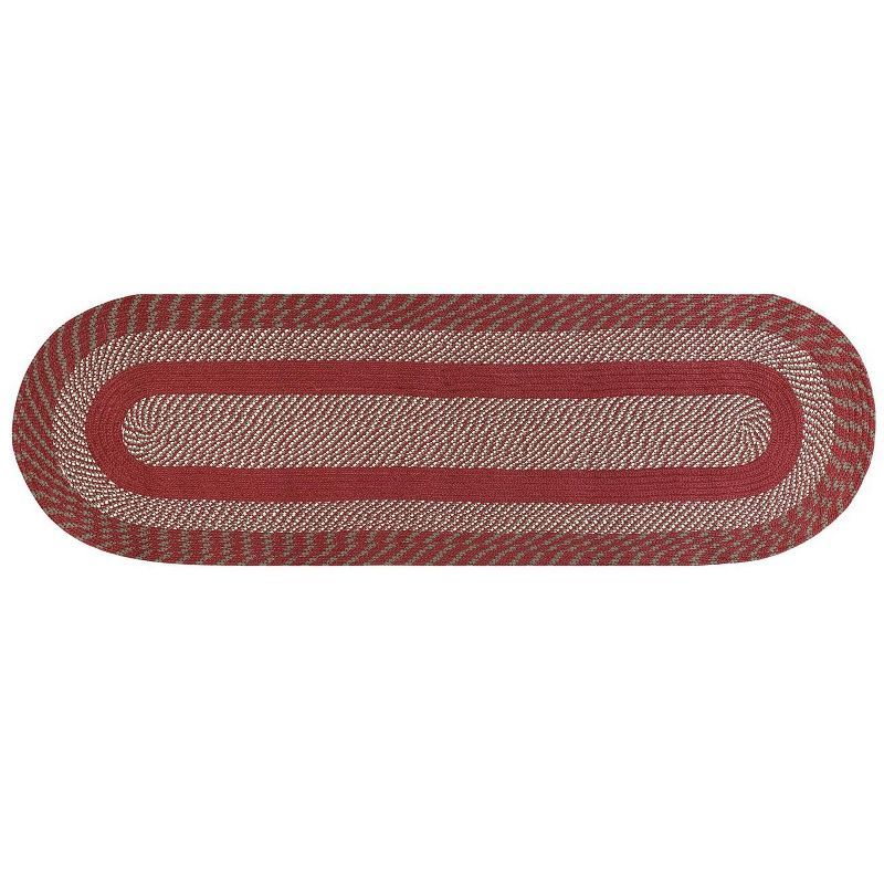 Barn Red Elliptical Braided Polypropylene Area Rug