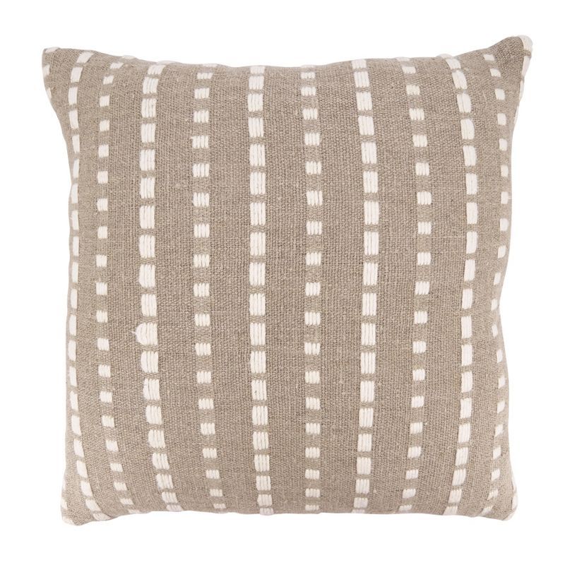 Natural Cotton Stitched Stripe Decorative Pillow Cover