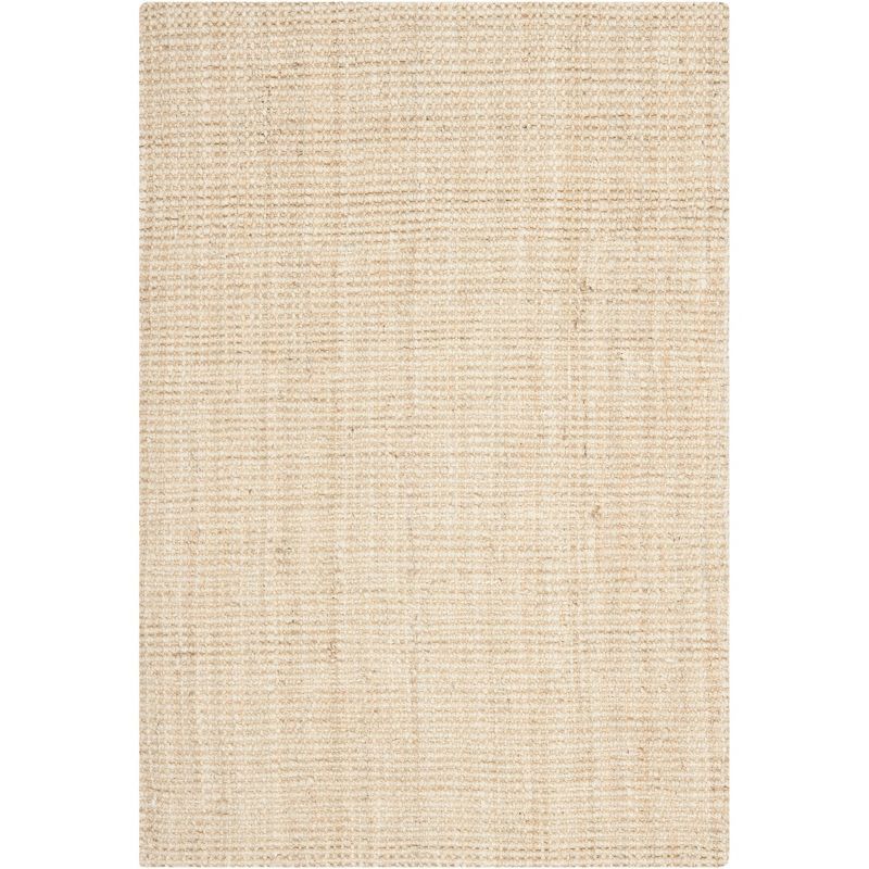 Ivory Beige Flat Woven Handmade Cotton Rug, 6' x 9'