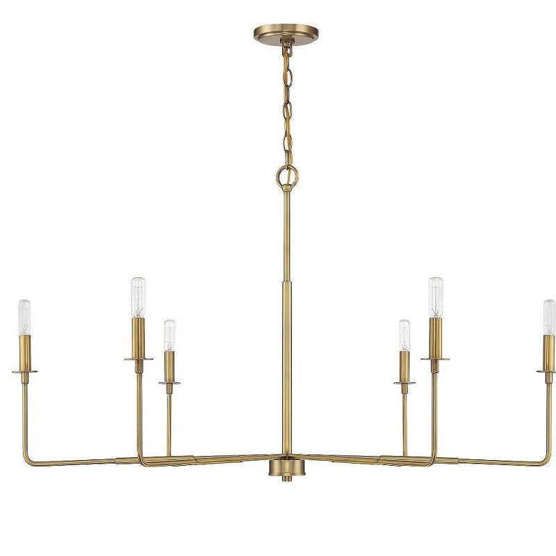 Salerno Warm Brass 6-Light Rustic Charm Chandelier