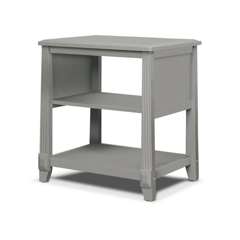 Berkley Weathered Gray 2-Shelf Baby Nightstand