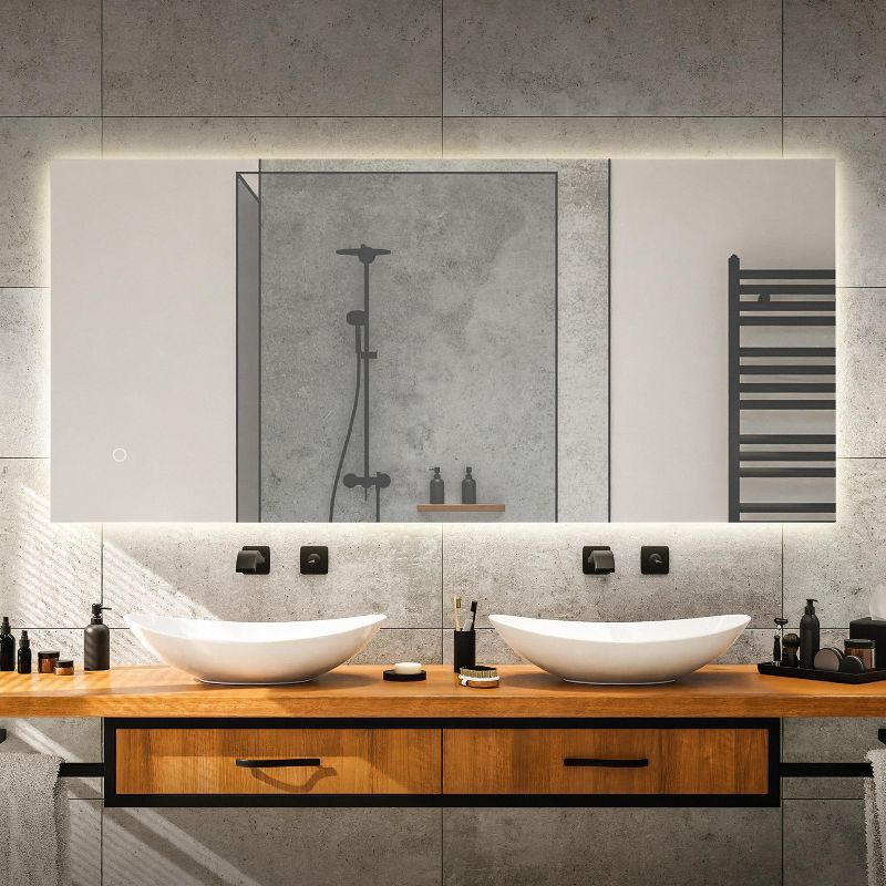 Nora 53'' Frameless Anti-Fog LED Bathroom Vanity Mirror with Smart Touch