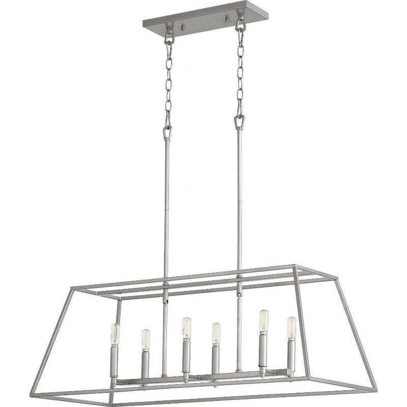 Classic Nickel Gabriel 6-Light Linear Pendant for Indoor/Outdoor