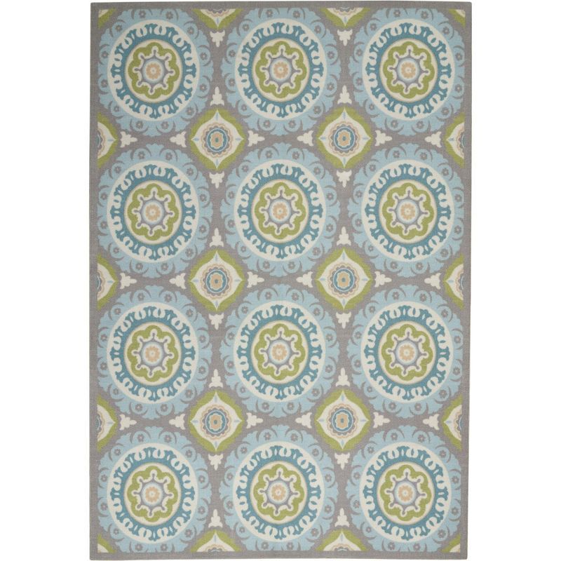 Jade Medallion Flat Woven Synthetic 5' x 7' Rug