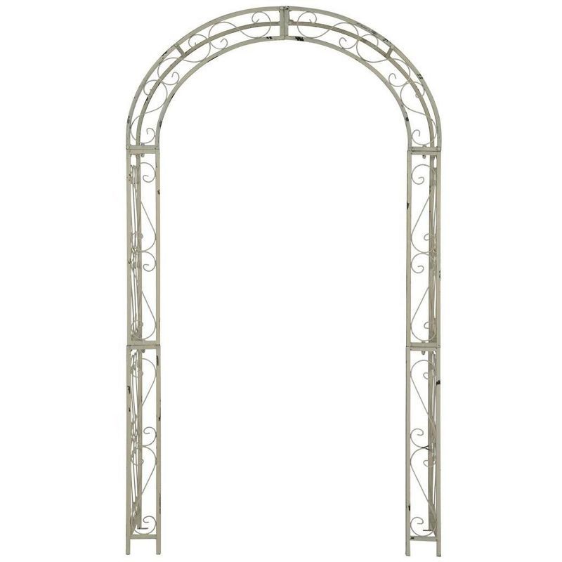 Antique White Metal Victorian Garden Arch