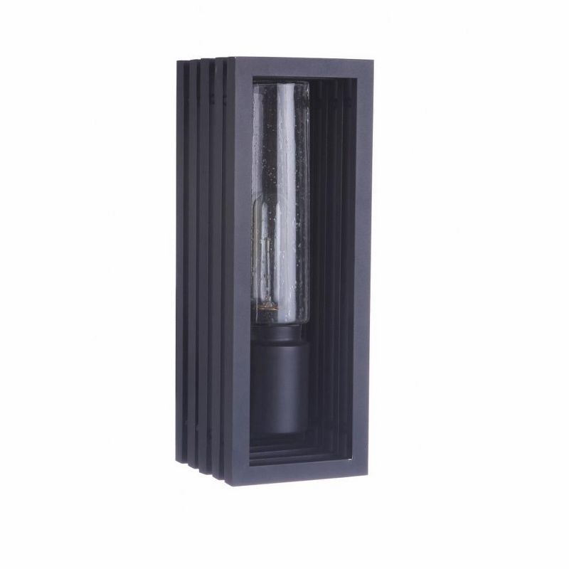 Small Black Aluminum Outdoor Wall Lantern with Clear Glass