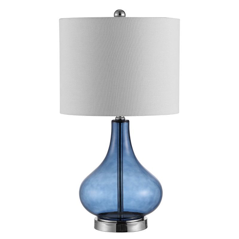 Brooks 24-inch Blue Glass Table Lamp with White Shade