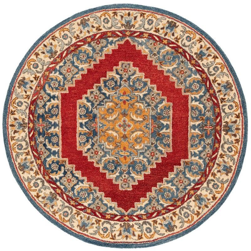 Heirloom Blue Wool 6' Round Hand-Tufted Area Rug