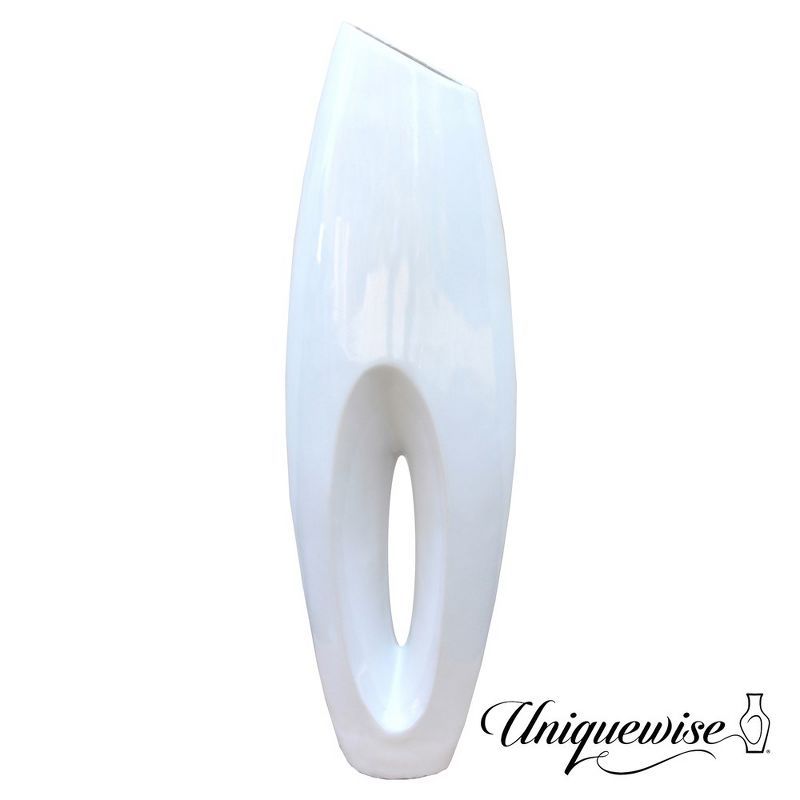 Elegant White Magnesium Oxide 40-inch Decorative Floor Vase