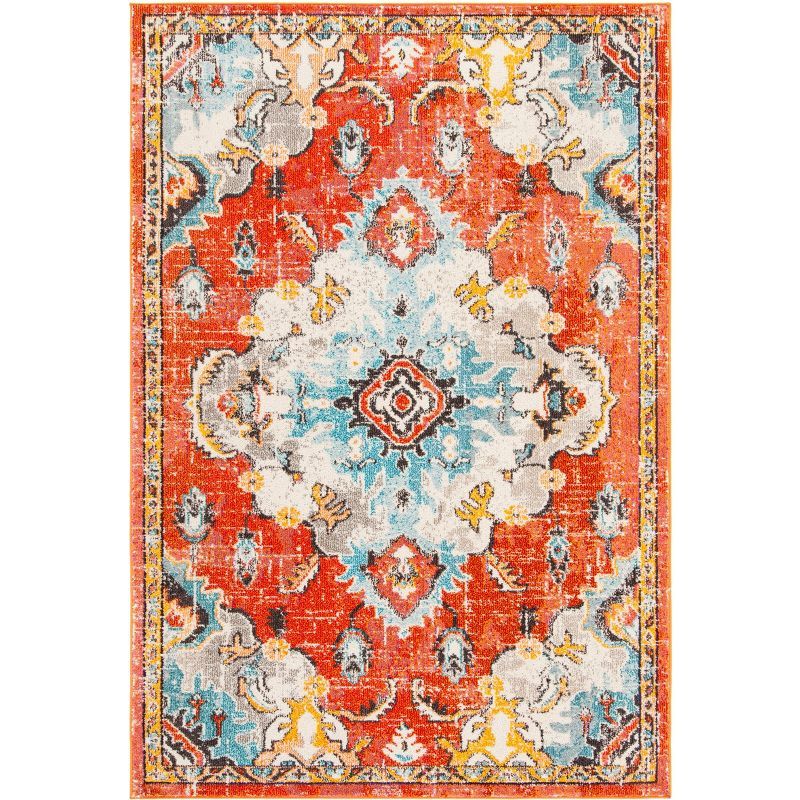 Madison Chic Metro Light Blue Distressed Rectangular Area Rug