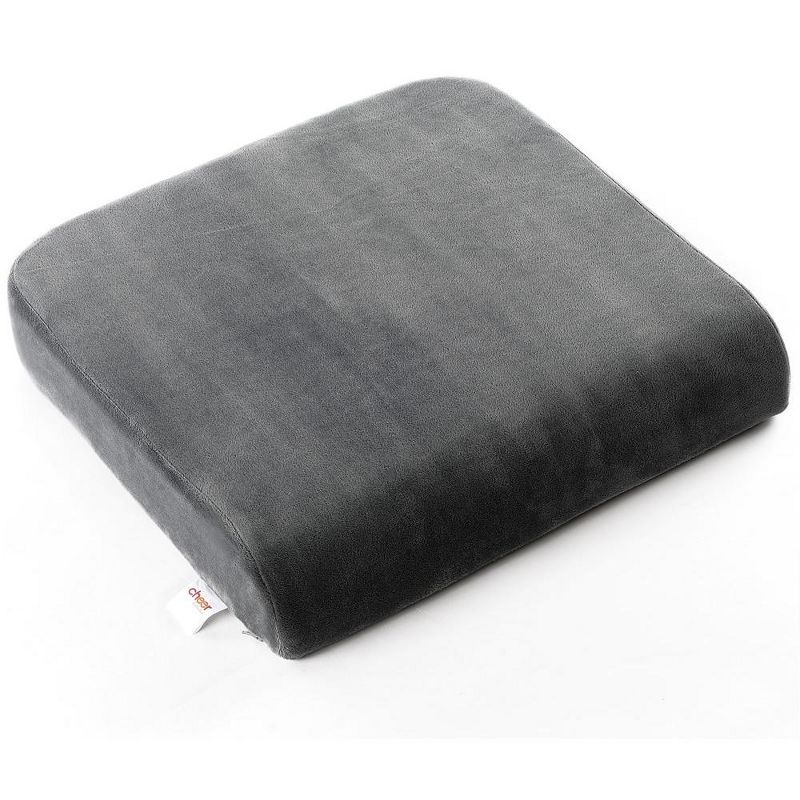 Gray Memory Foam Extra-Large Seat Cushion with Washable Cover