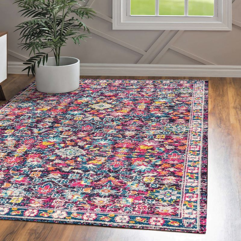 3' x 5' Multi/Purple Persian Boho Floral Area Rug