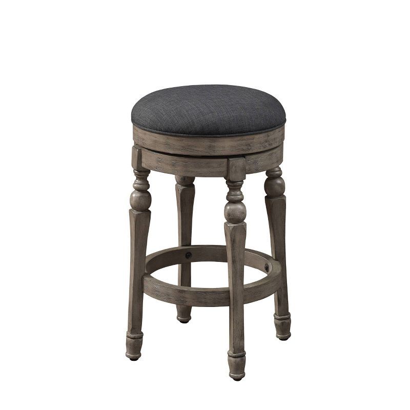 Maxwell Traditional Swivel Counter Stool in Charcoal and Sand