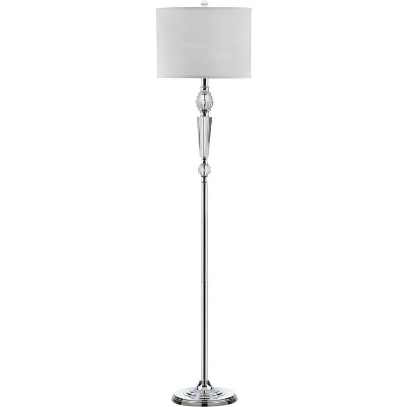 Savannah Crystal-Chrome 60-inch Traditional Floor Lamp with White Shade