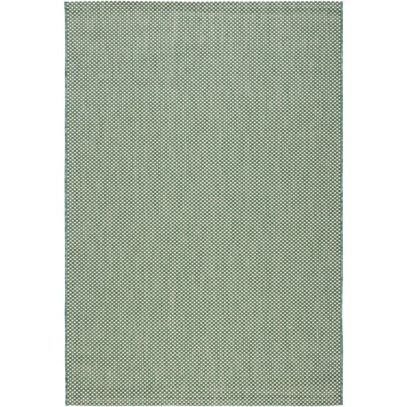 Dark Green and Beige Rectangular Stain-Resistant Indoor/Outdoor Rug