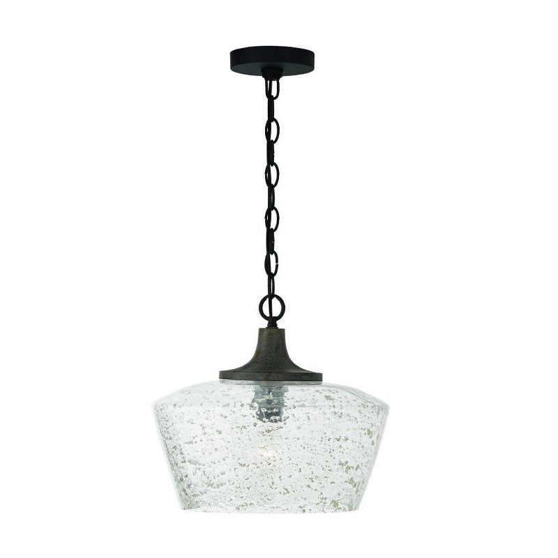 Clive Carbon Grey and Black Iron Glass Pendant Light