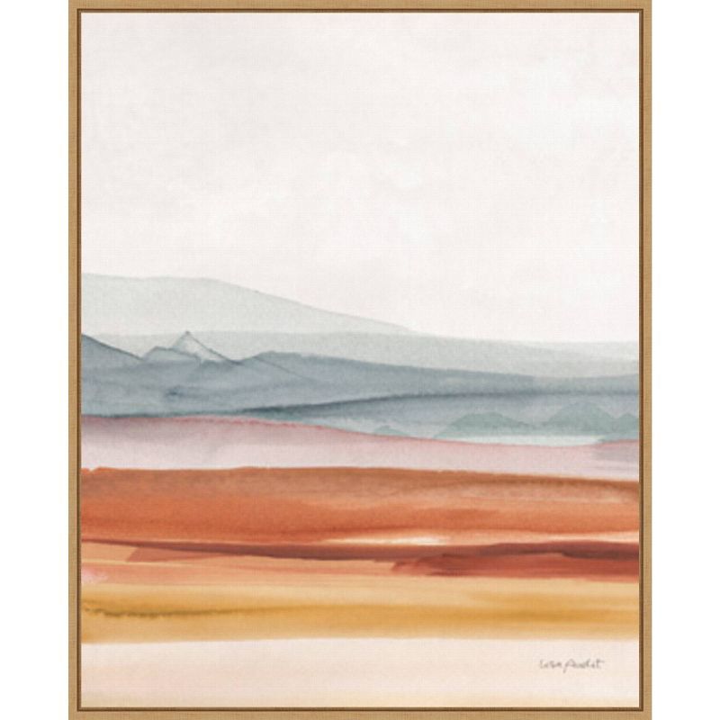 Sierra Hills Abstract Nature Canvas Art with Maple Frame