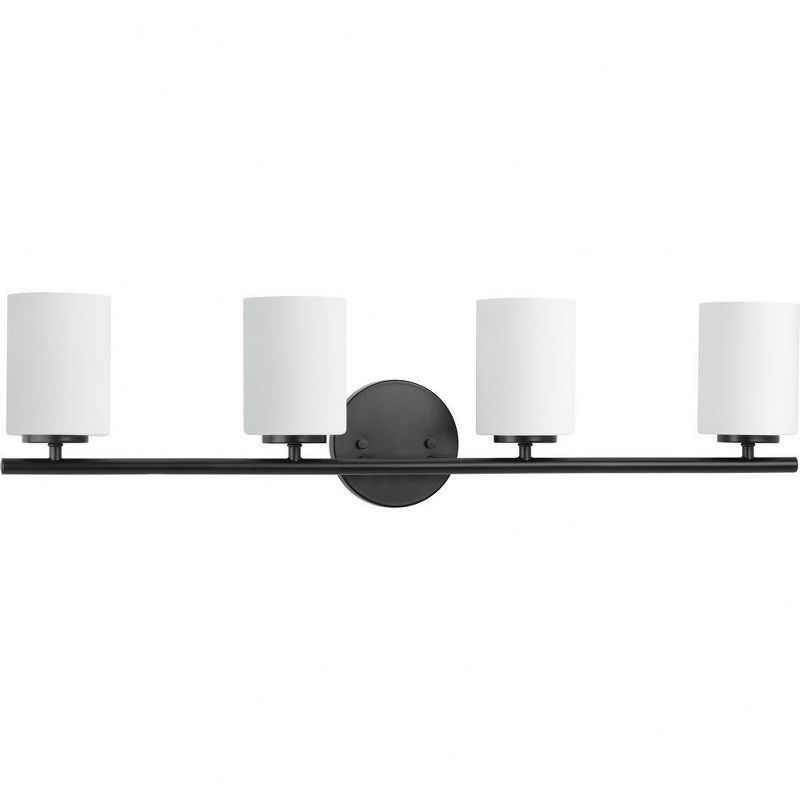 Sleek Textured Black Porcelain 4-Light Modern Bath Vanity Fixture